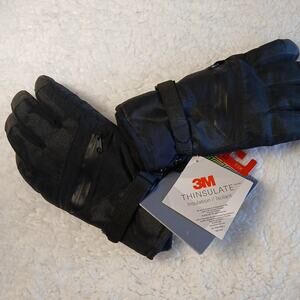 Heat Tek Gear Mens Ski Gloves L/XL Touch Screen Compatible Black Water Resistant